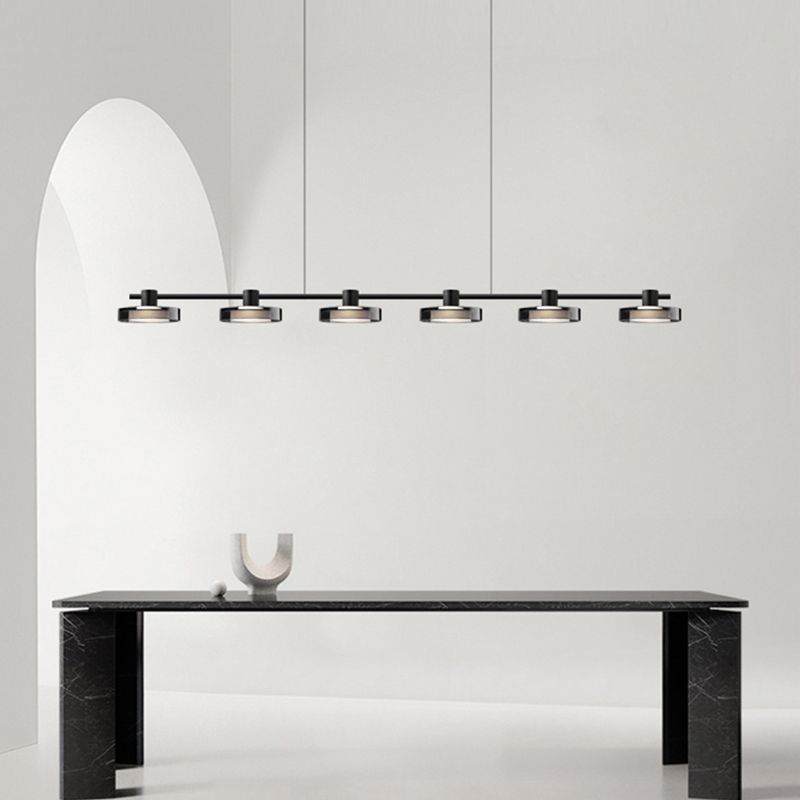 Unique Shape Hanging Lamp Modern Island Lights in Black for Dining Room