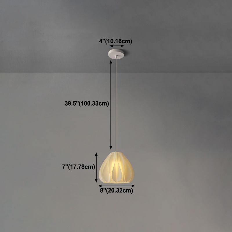 Weiße Blumenheizenleuchte minimalistische 1-Licht-Kunststoff-Hanglampe