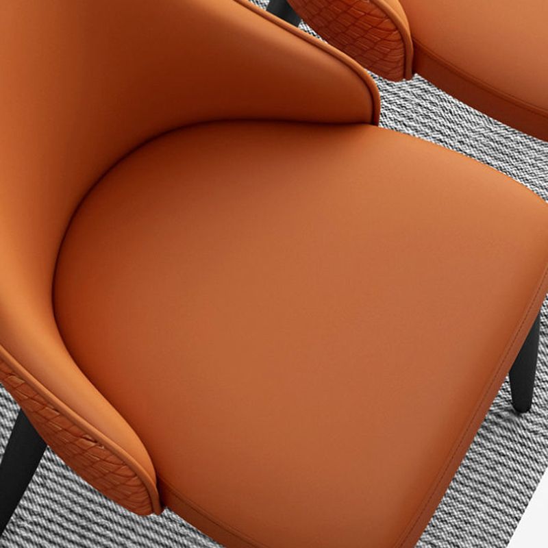 Leather Dining Chair Parsons Armless Side Chair for Restaurant