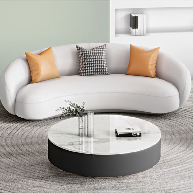Contemporary Sloped Arm Sofa 28.34 Feet Tall Curved Sofa for Living Room