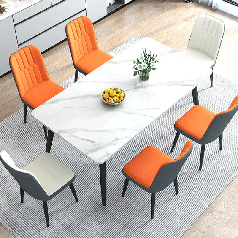 Dining Room Industrial Dinner Table Rectangle 4 Legs Dining Table