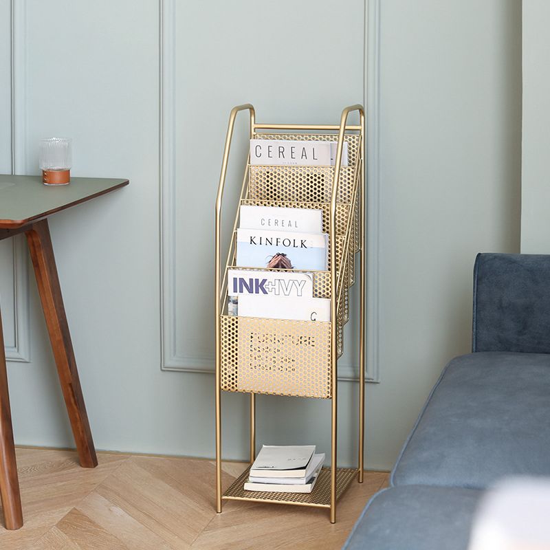 Glam Antique Finish Book Shelf Metal Standard Shelf Bookcase