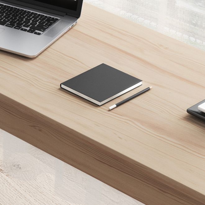 19"W Contemporary Writing Desk Solid Wood Natural Office Desk