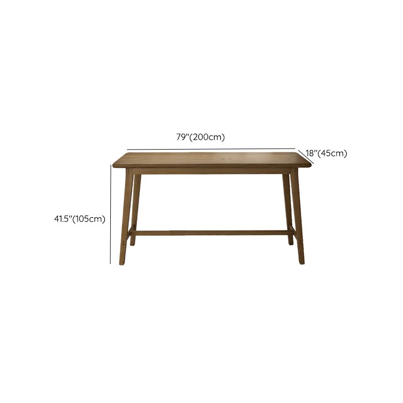Brown Ash Wood Rectangle Bar Table with Trestle for Living Room