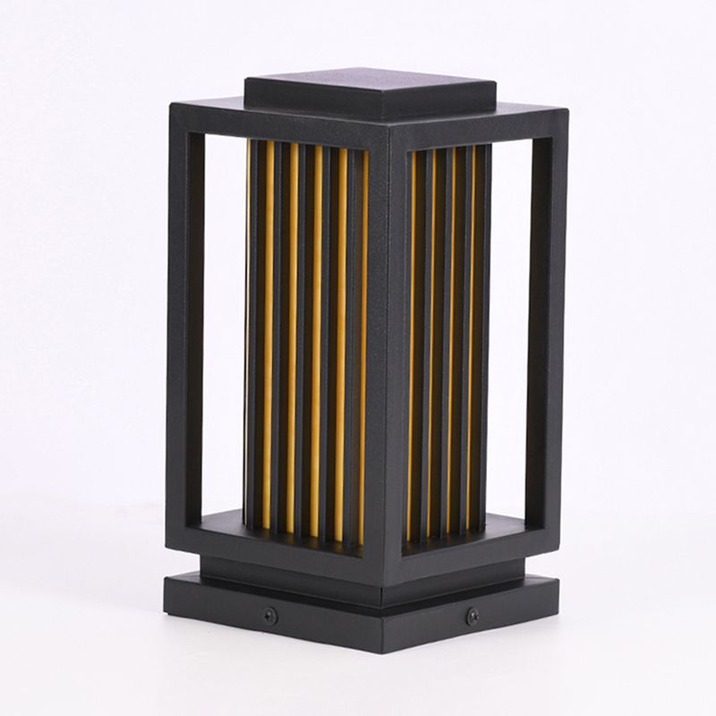 Rectangular Pillar Lamp Modern Black Outdoor Waterproof Light