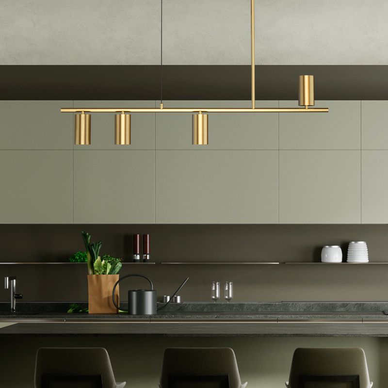 Contemporary Golden Ceiling Light LED Metal Kitchen Island Lighting for Dining Room
