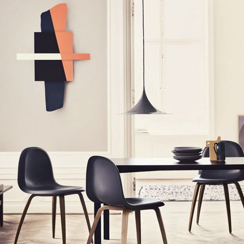 Accesorios de iluminación colgante de trompeta Lámpara de suspensión moderna de 1 luces con sombra de metal