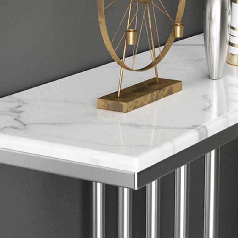 Glam Abstractl Slate/metal Rectangle Stain Resistant Console Table for Hal