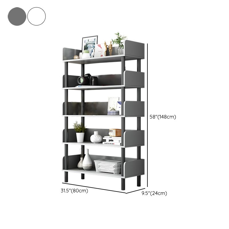 Contemporary Standard Bookshelf Engineered Wood Bookcase with Shelves