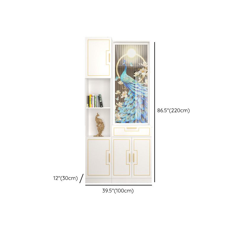 Scandinavian Wood in White 11.81" Wide Accent Cabinet with Drawer