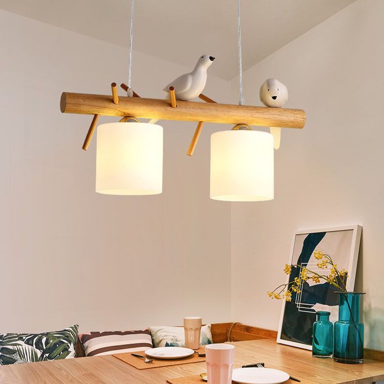 Lámpara simple de madera de madera accesorios de iluminación colgante de madera para comedor