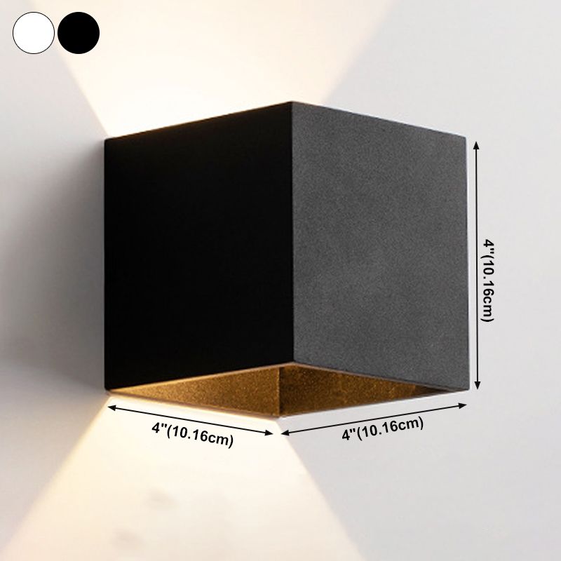 2-Light Metal Wall Lighting Modern Rectangular Shade Wall Mounted Light Fixture