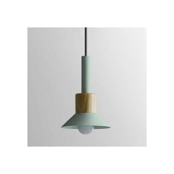Barrel/Dome/Cone Metal Suspension Pendant Modernism 1 Light White/Yellow/Green Hanging Ceiling Light