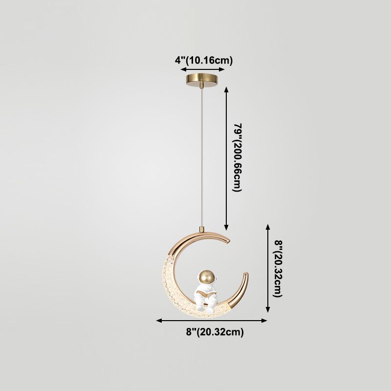 Éclairage moderne à pendentif pendentif en acrylique 1-LIGHT pour la chambre des enfants