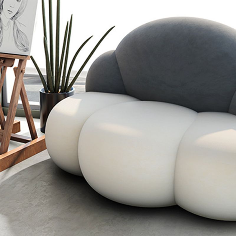 29.52" Wide Velvet Curved Sofa Cloud Shape Armless Sofa for Living Room