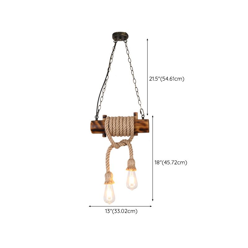 Industrial Style Island Light Hemp Rope Island Hanging Lamp for Living Room