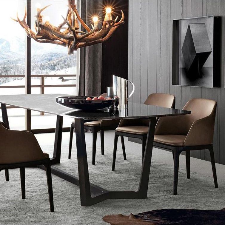 Contemporary Style Wooden Dining Chairs Dining Arm Side Chairs for Kitchen (Set of 2)