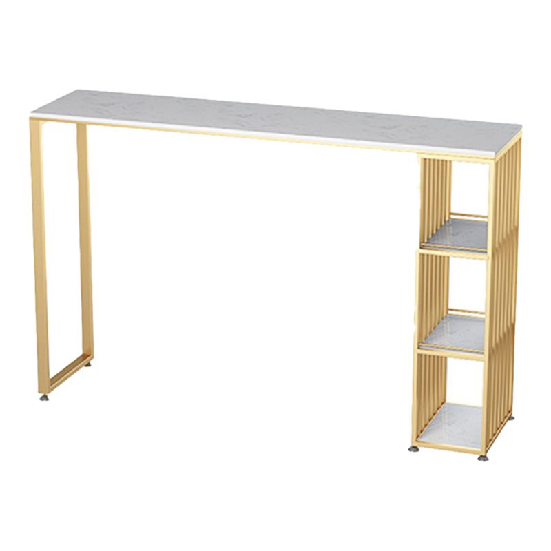 Artificial Marble Cocktail Bar Table 42-inch Height Gold Base Pub Table