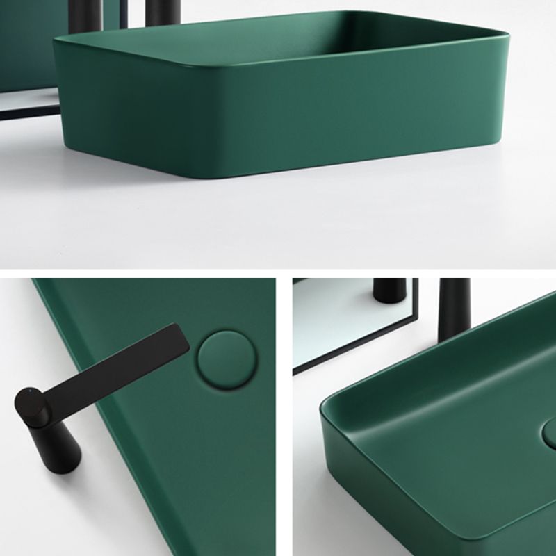 Modern Bathroom Sink Ceramic Oval White Basin Drain Assembly Bathroom Sink