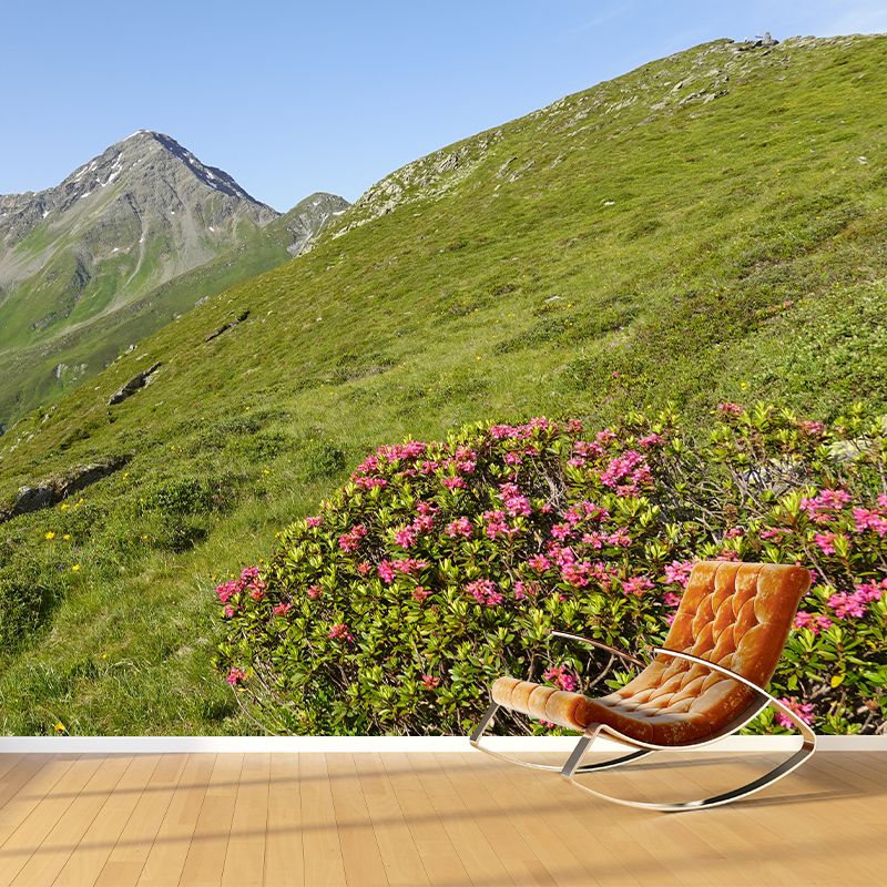 Mountains Wall Mural Decal Stain Resistant Wall Covering for Decoration