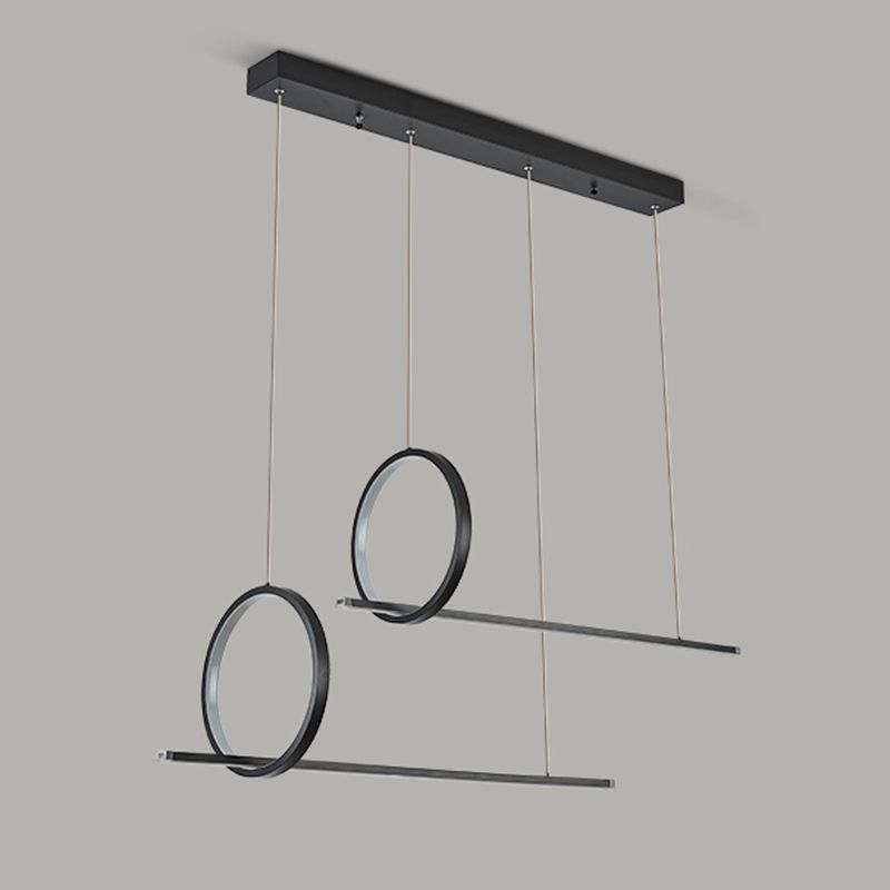 Idées d'éclairage d'île linéaire de forme moderne