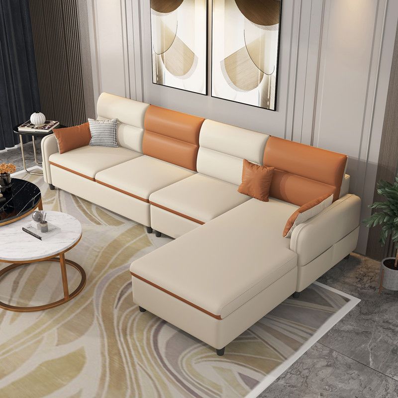 102.4"L √ó 62.99"W √ó 29.53"H Faux Leather Sectional Stain-Resistant Sofa and Chaise