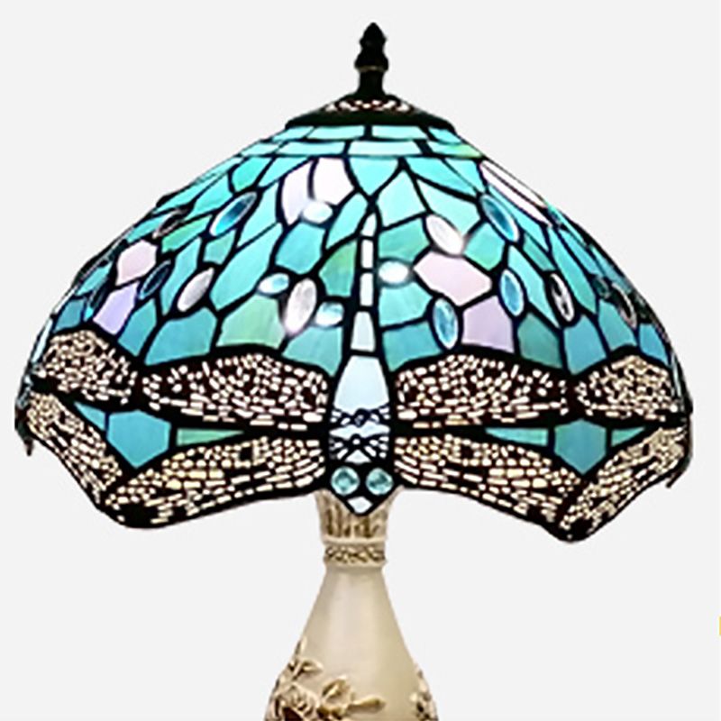 Schüssel Nachttisch Lampe Single-Bulb Buntglas Tiffany Tisch leichte Ideen für das Restaurant