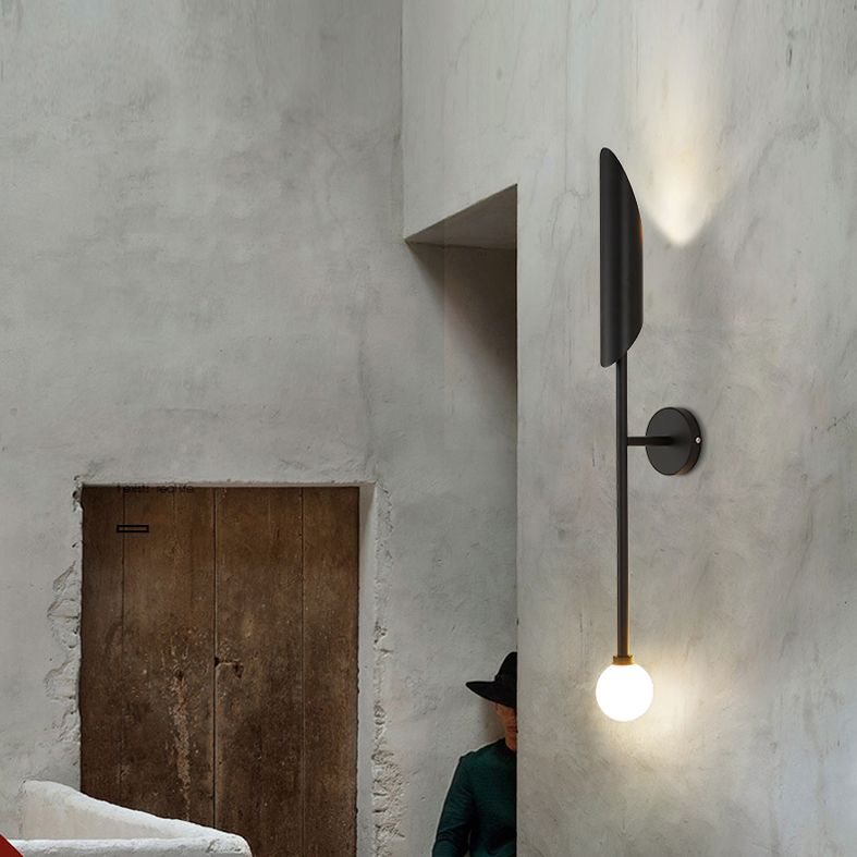 Iluminación de pared sombreada de metal Luz de pared minimalista de luz para sala de estar para sala de estar