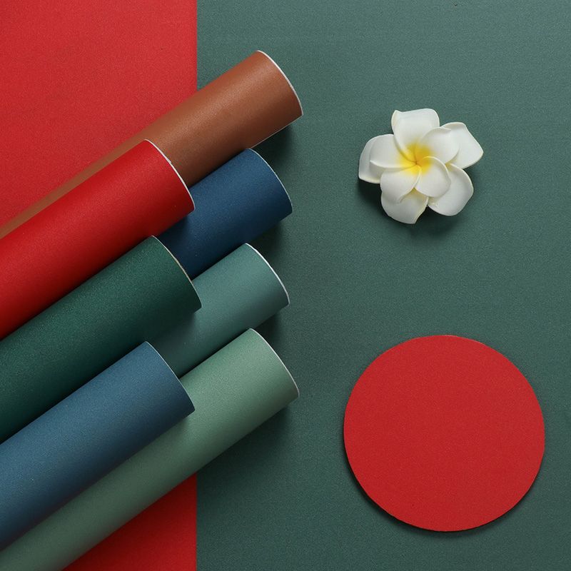 Effen gekleurd behangrol Peel and Paste Scandinavische woonkamer wanddecoratie, 5,8 vierkante meter