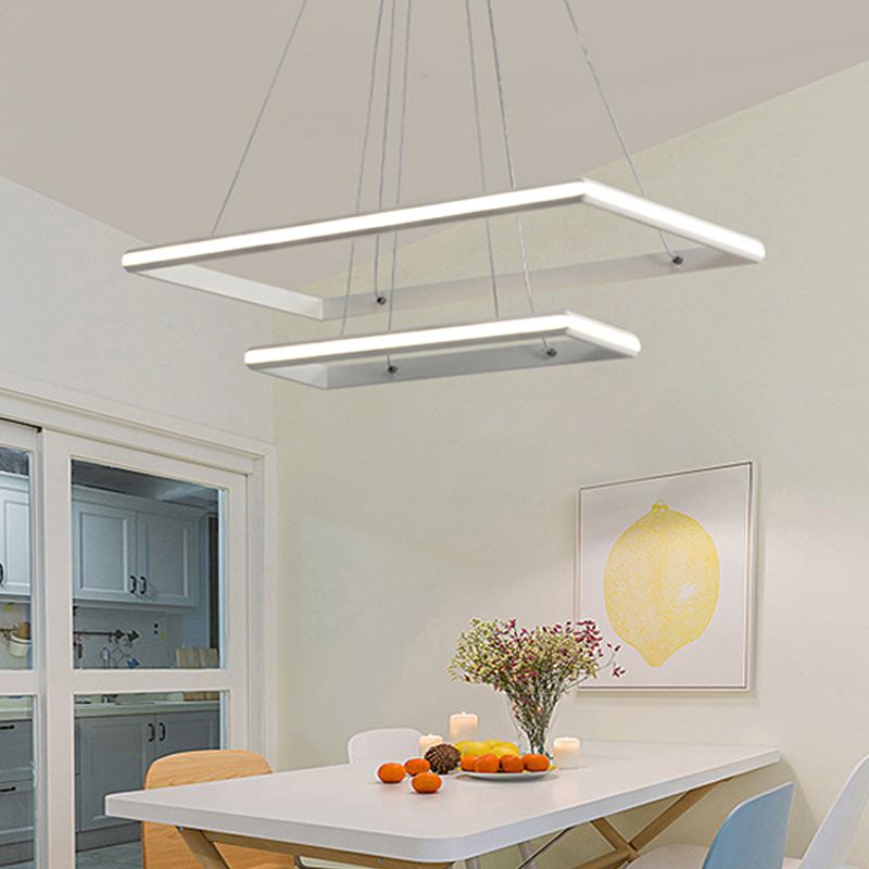 Lumo rettangolare a livello rettangolare Light Acrilic Acrilico a 3 luci a LED Black Light Aitura in luce bianca/calda