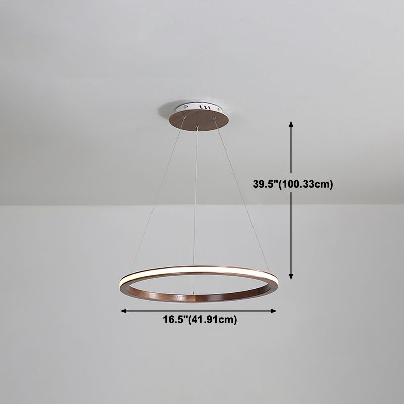 Luci del lampadario a ruota Ruota Apparecchi di illuminazione lampadario moderno in legno in marrone