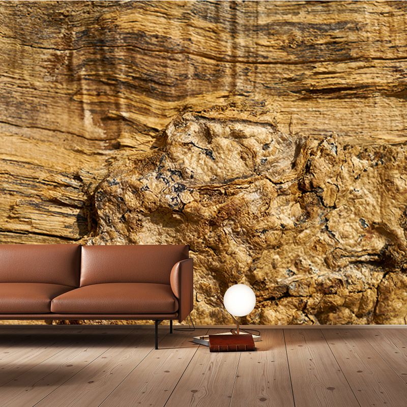 Customized Industrial Wood Grain Mural Mildew Resistant Decorative Wall Art