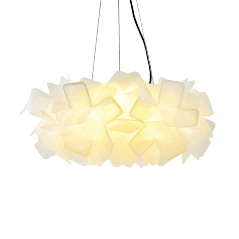 Braun/Blau/Lila Blüte Drop Anhänger zeitgemäß 21 "/27,5" breite 1-Licht-Acryldecklampe für Wohnzimmer