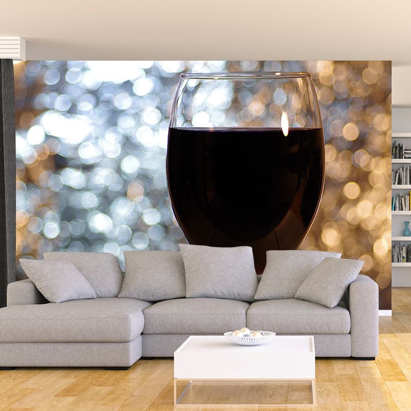 Glass of Wine Mural for Reustarant Bar Wall Decor, Custom Size Available
