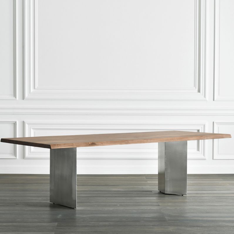 Rectangle Luxury Style Dining Table Wood Color Fixed Table with Solid Wood