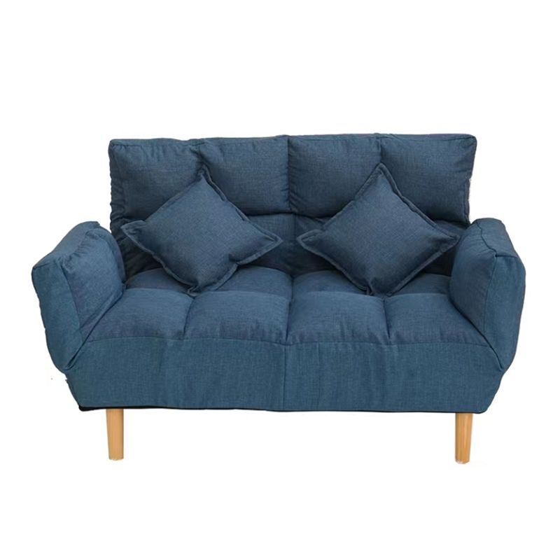 Square Arm Sofa Reclining 48.43" Biscuit Back Linen Loveseat