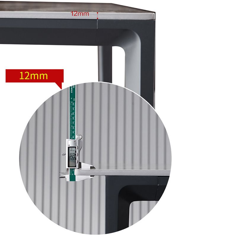 Rectangular Stone Dining Table Modern 4 Legs Furniture in Matte Finish for Indoor