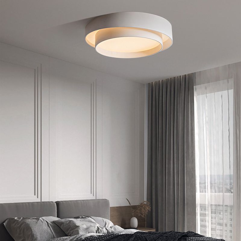 Acrylic White LED Ceiling Light in Modern Simplicity Iron Circular Flush Mount for Interior Spaces
