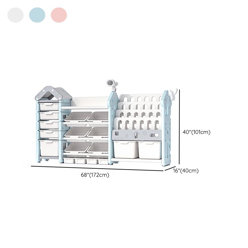 Modern Plastic Shelf Freestanding Book Display with Open Back Storage Organizer