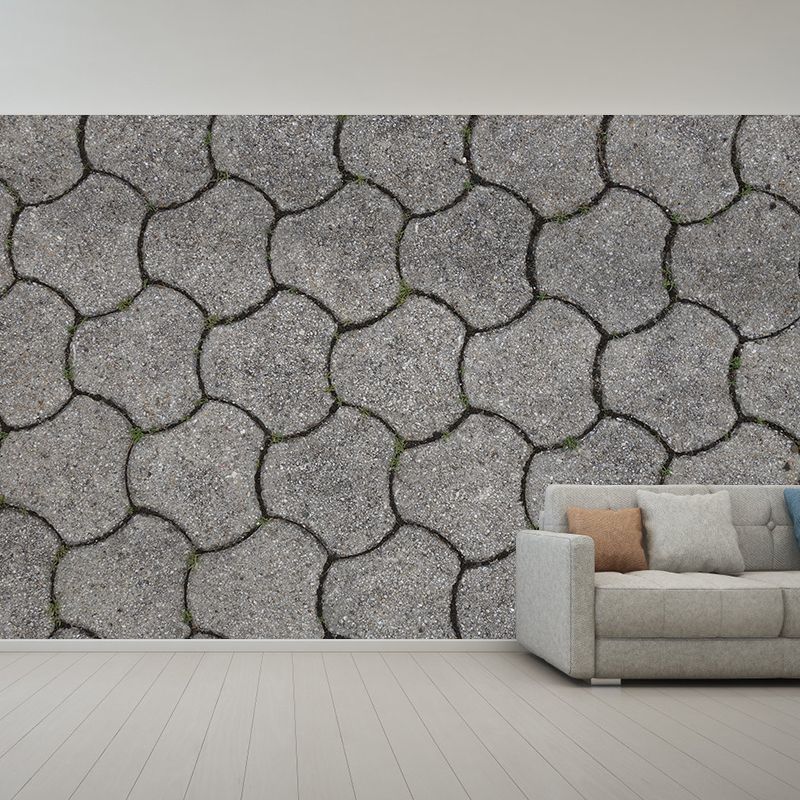 Geometric Bricks Mural Wallpaper Stain Resistant Wall Decor for Bedroom, Customized Size