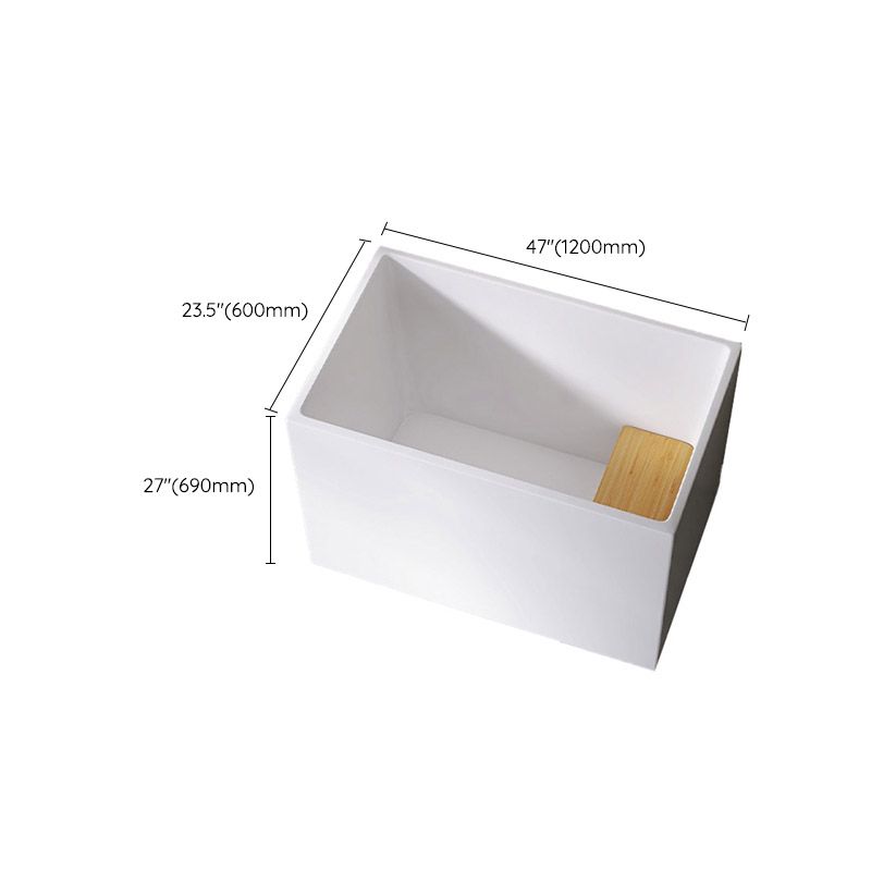 Modern Style Freestanding Bath Tub Rectangular Acrylic Soaking Bathtub in White
