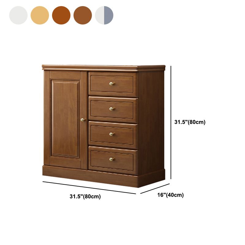 Rubberwood Accent Cabinet with Drawers Contemporary Storage Cabinet