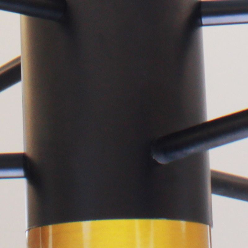 Black Spoke-Like Chandelier Lighting Fixture Simple Style Metal Pendant Chandelier