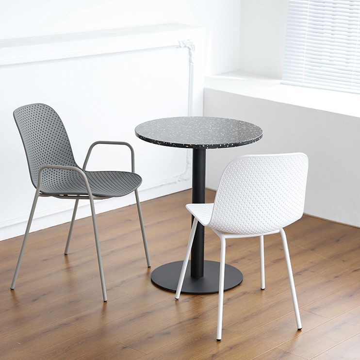 Industrial Style Dining Table Stone Pedestal Dining Site Table for Dining Room