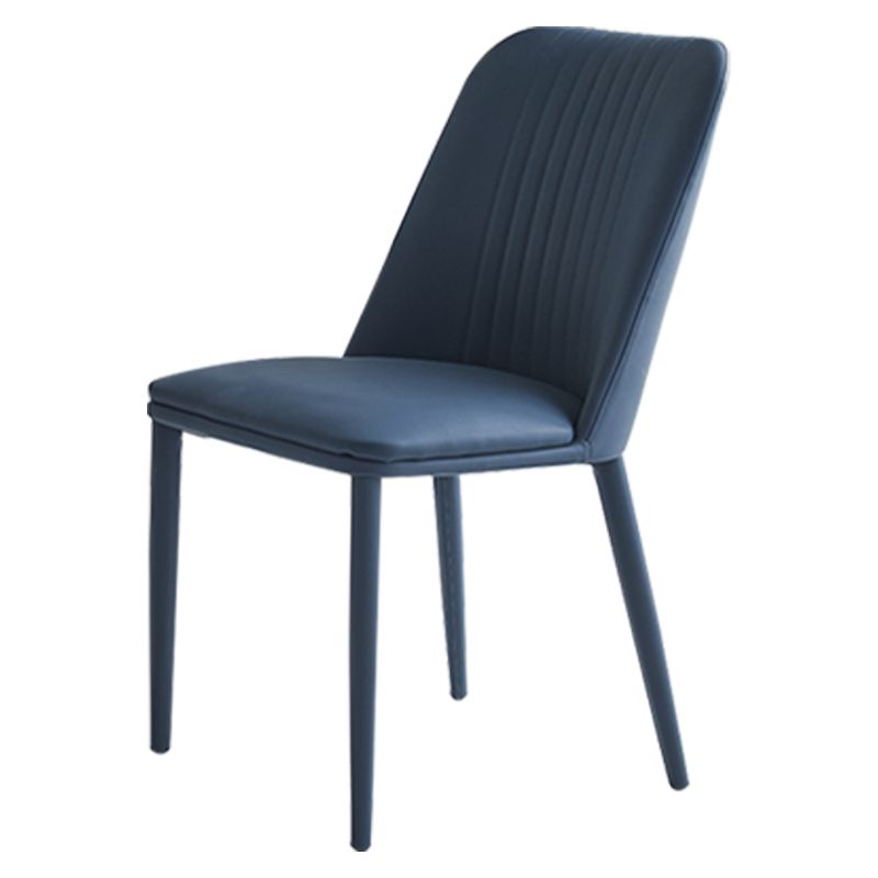Silla lateral casera industrial Silla de comedor tapizada de metal con respaldo sólido