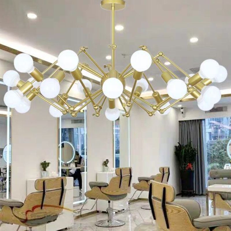 Retro Industrial Style Kronleuchter leichter Sputnik Schmiedeeisen Multi -Licht -Anhänger für Bar Café