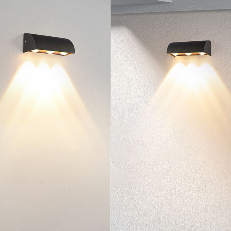 Contemporary Wall Sconce Black Curve Wall Light Fixture for Courtyard