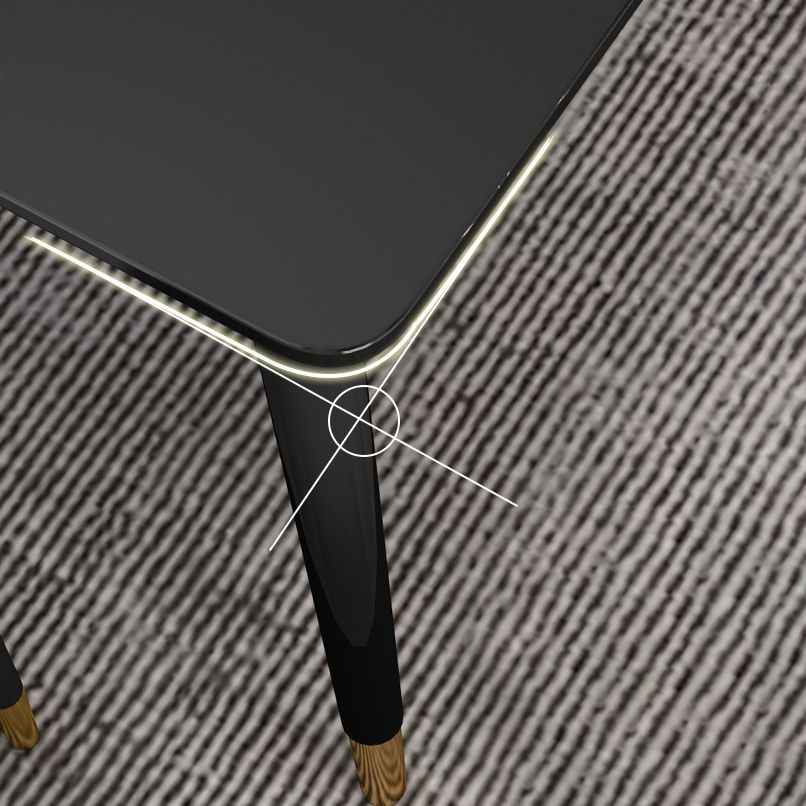 Moderne gesinterde stenen tafel, rechthoekige keukeneettafel met 4 poten