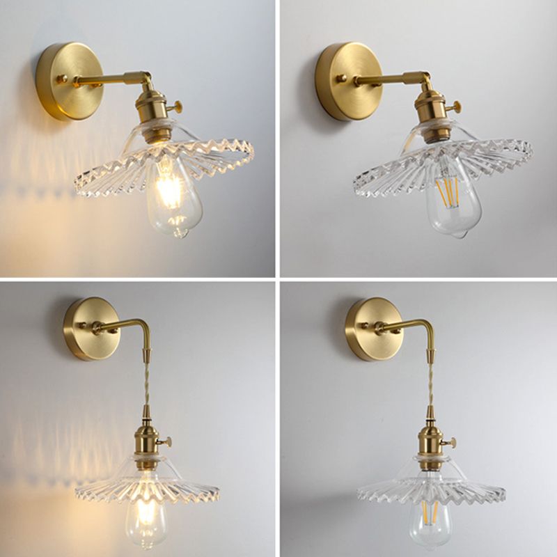 Glass Geometric Wall Sconces Industrial Style 1 Light Wall Mounted Lamps