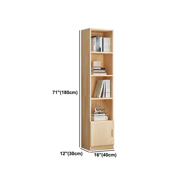 Scandinavian Vertical Standard Bookshelf Natural Pine Wood Bookshelf for Home